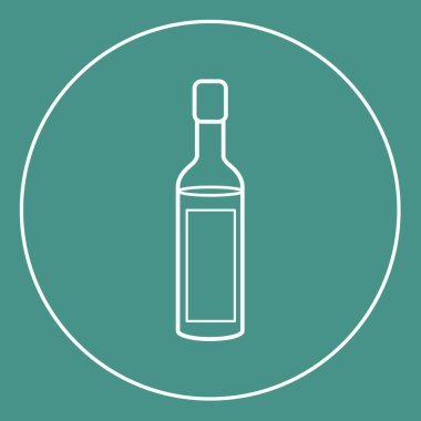 Şarap şişesi işareti. tek düz vektör simgesi