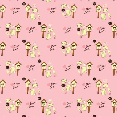 Sevimli çizgi film evleri olan kusursuz desenler.