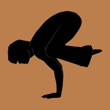 Yoga yapan bir adamın vektör çizimi