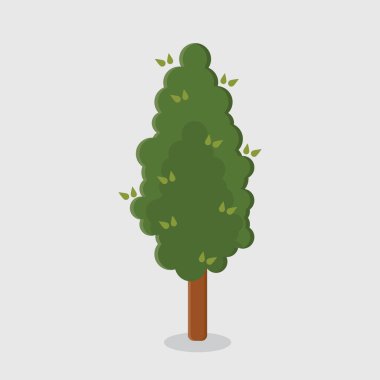 Düz dizaynlı ağaç simgesi. vektör illüstrasyonu