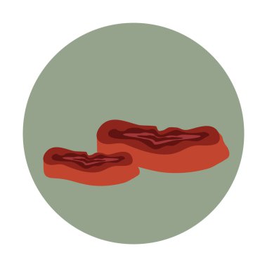 Çizgi film ekmek simgesinin vektör çizimi