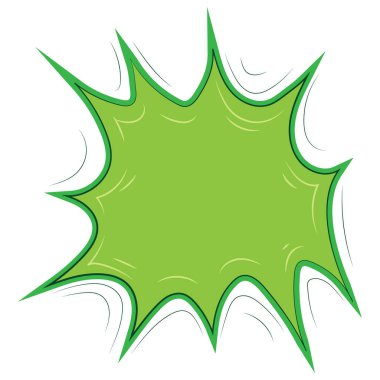 Yeşil ve beyaz renkli çizgi roman balonu