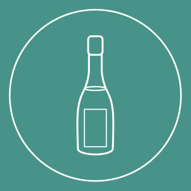 şarap şişesi simgesi, vektör illüstrasyonu