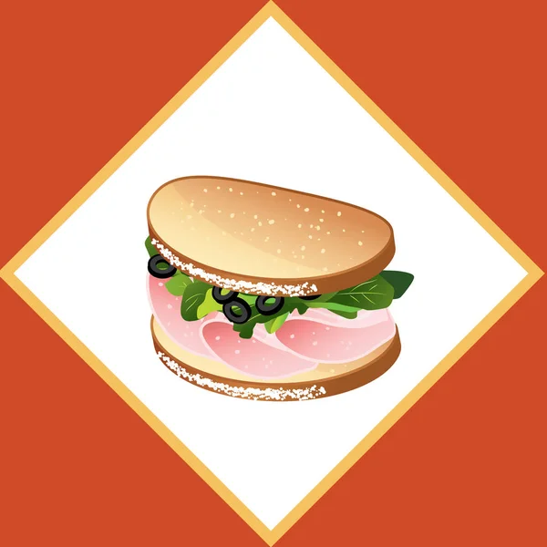 Illustration Vectorielle Sandwich Avec Hamburger — Image vectorielle