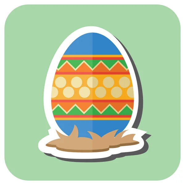 Cartoon Easter Egg Vector Icon — Stock Vector