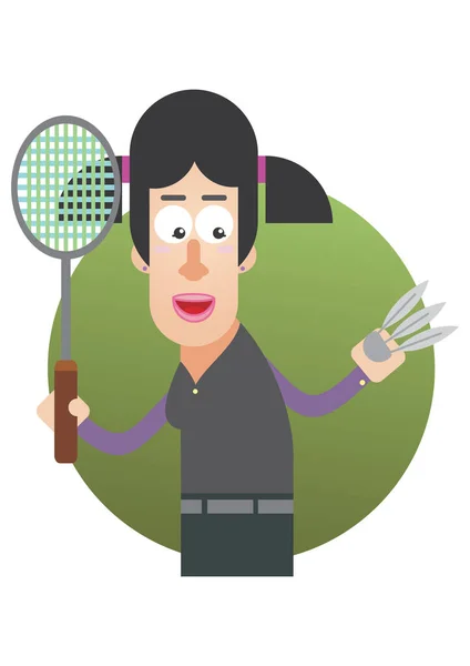 Tennis Player Ball Racket — Stock Vector