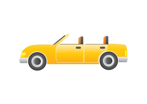 Icono Coche Amarillo Sobre Fondo Blanco — Vector de stock