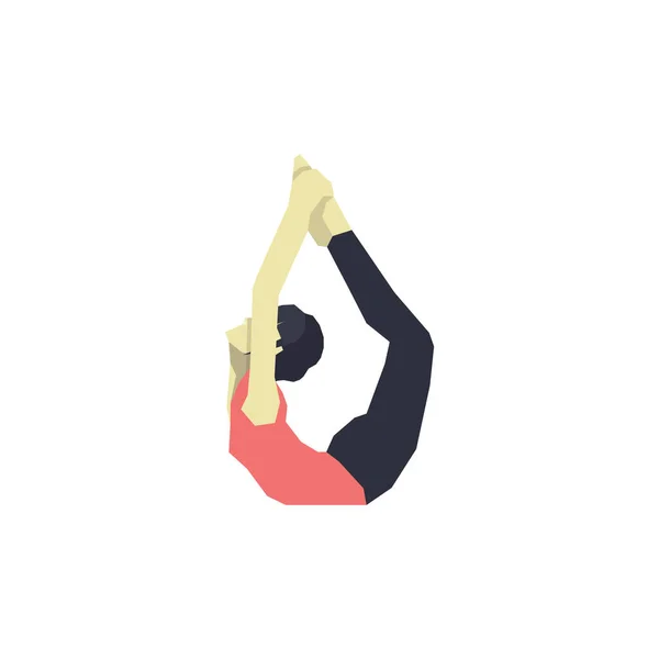 Mädchen Praktizieren Yoga Farbvektor Illustration — Stockvektor