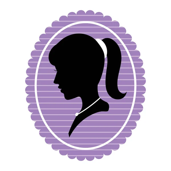 Silhouette Woman Face — Stock Vector