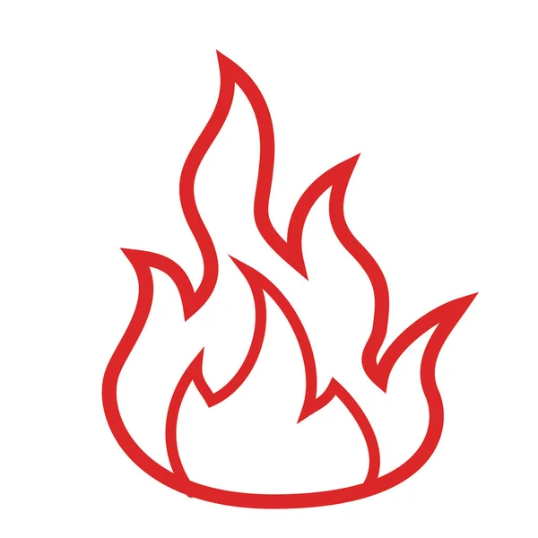 Fuego Llama Icono Vector Ilustración — Vector de stock