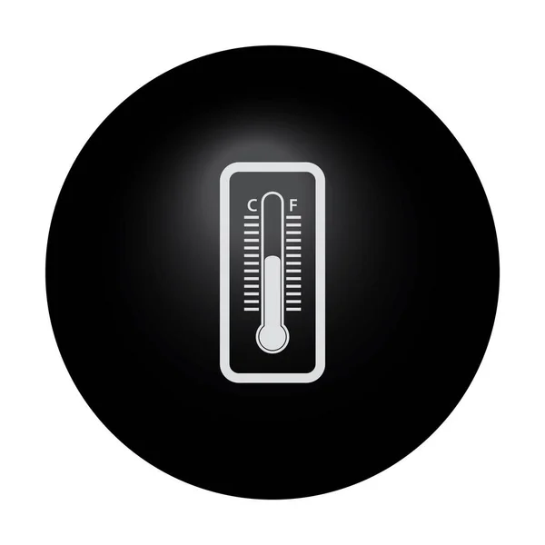 Εικονίδιο Θερμόμετρου Μαύρο Κύκλο Απομονωμένο Λευκό Φόντο Διανυσματική Απεικόνιση — Διανυσματικό Αρχείο