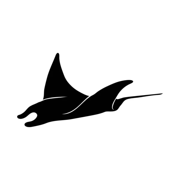 Icône Requin Dans Style Noir Isolé Sur Fond Blanc Poisson — Image vectorielle