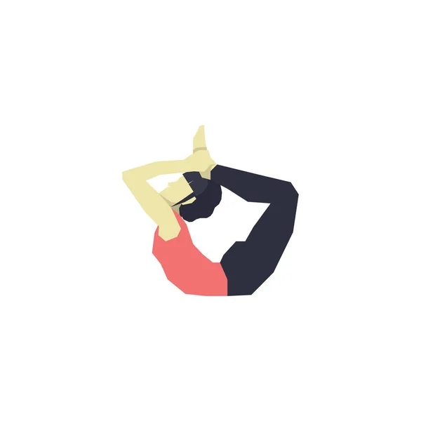 Mädchen Praktizieren Yoga Farbvektor Illustration — Stockvektor