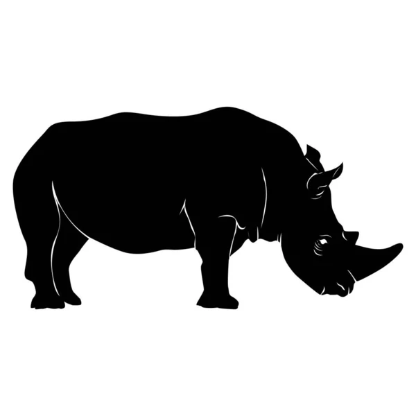 Silhouette Vectorielle Rhinocéros — Image vectorielle