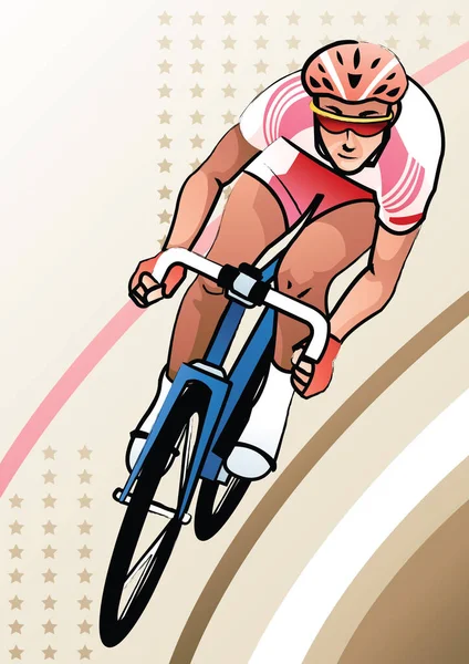 Illustrazione Vettoriale Ciclista Bicicletta — Vettoriale Stock
