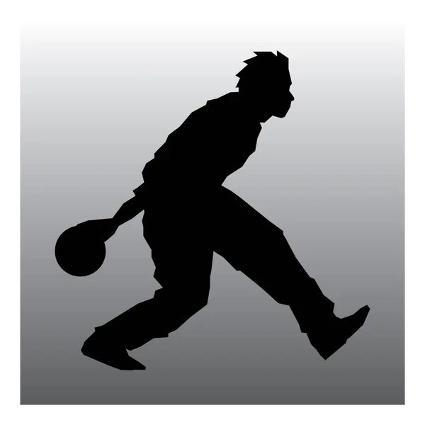Silhouette Joueur Rugby — Image vectorielle