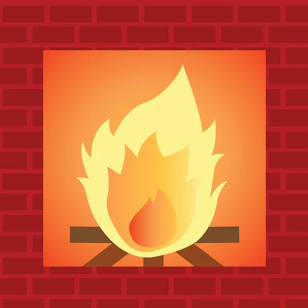 Vektor Illustration Des Brennenden Feuers — Stockvektor