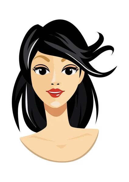 Beautiful Woman Long Hair — Stock Vector