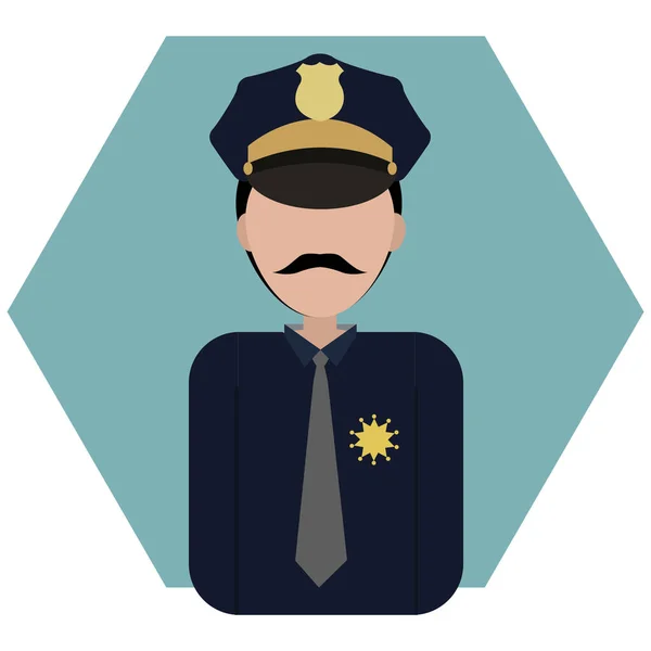 Policeman Icon Vector Illustration — Stock Vector