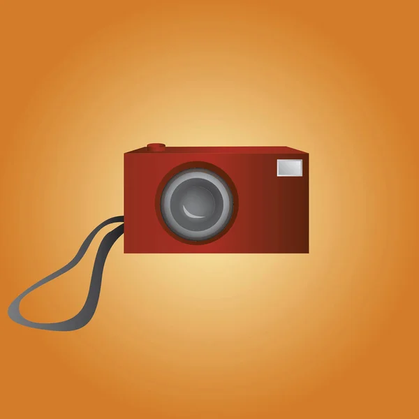 Kamera Ikon Lapos Illusztráció Piros Gomb Vektor Ikonok Web — Stock Vector
