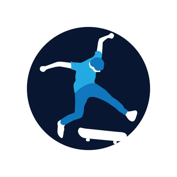 Silhouette Homme Sautant Sur Snowboard — Image vectorielle
