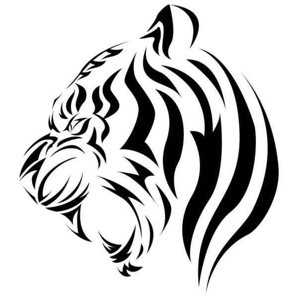 Ilustración Vectorial Tigre Tatuaje — Vector de stock