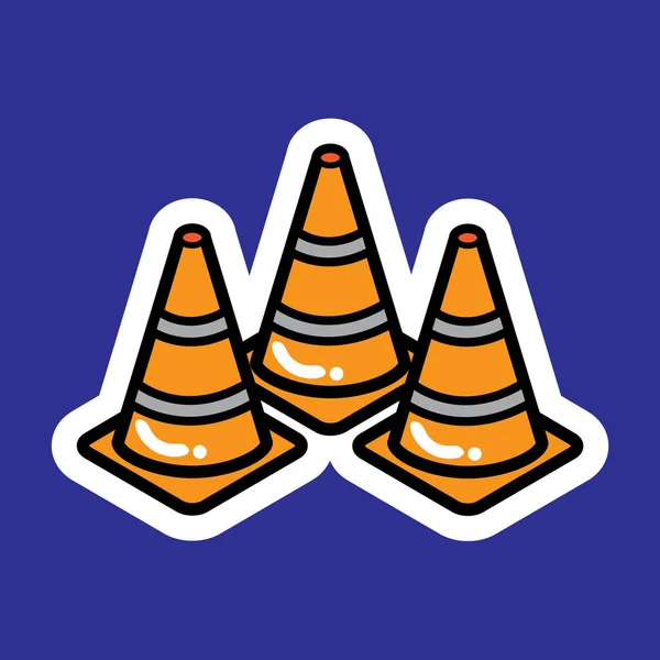 Vector Illustration Traffic Cone Icon — Stock Vector