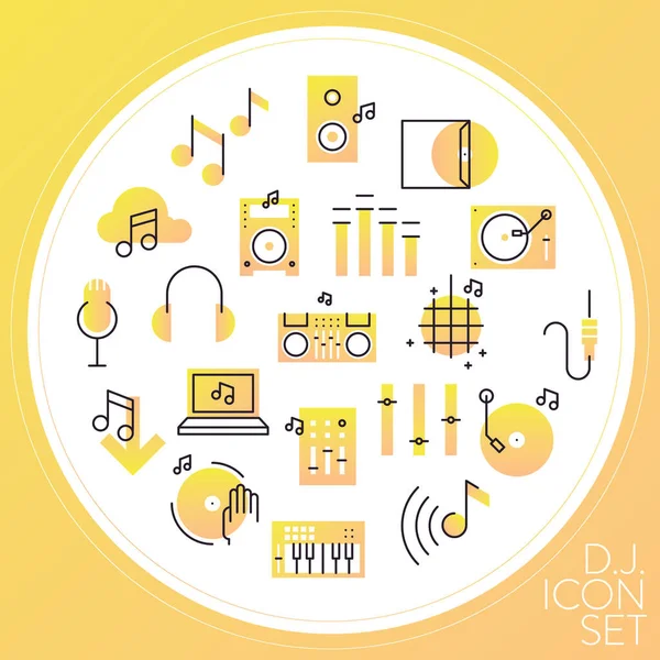 Vector Illustration Music Sound Icons — Stock Vector