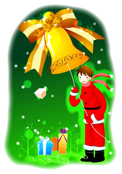 Ilustración Árbol Navidad Con Regalos — Vector de stock