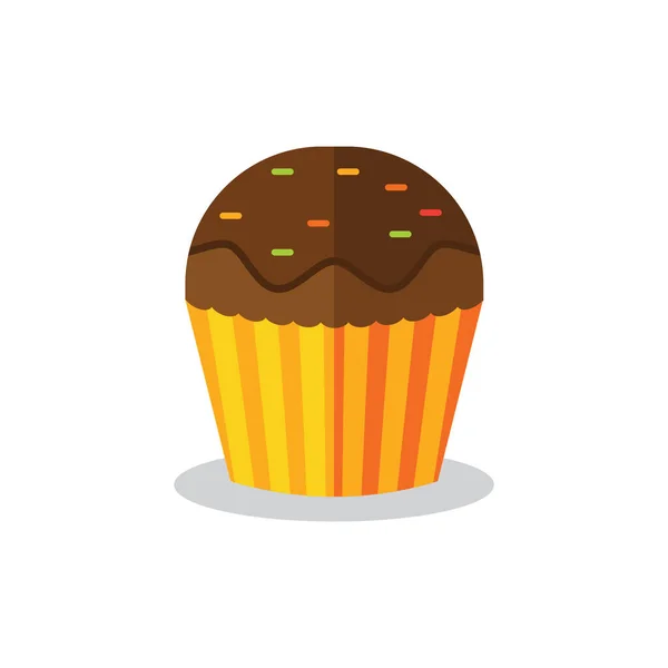 Cupcake Symbol Cartoon Stil Isolierte Vektorillustration — Stockvektor