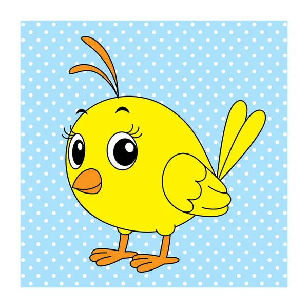 Cute Cartoon Chicken White Background — Stock Vector