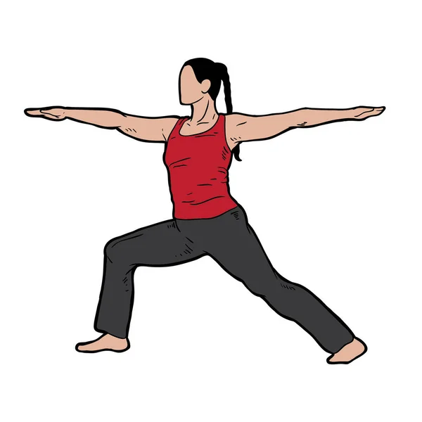 Kvinna Gör Yoga Motion Vektor Illustration — Stock vektor