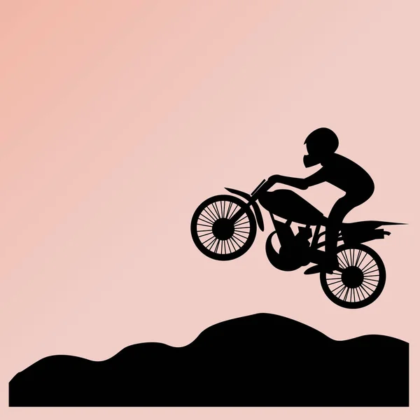 Vektorsilhouette Eines Mannes Auf Einem Motorrad — Stockvektor