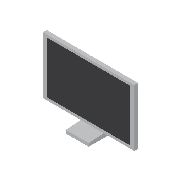 Иконка Телевизора Черном Стиле Выделена Белом Фоне Векторная Иллюстрация — стоковый вектор