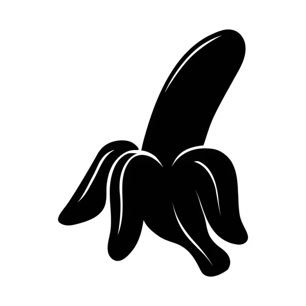 Illustration Vectorielle Noir Blanc Une Banane Mignonne — Image vectorielle