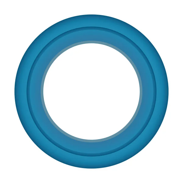 Illustration Vectorielle Cadre Rond Bleu Avec Ombre — Image vectorielle