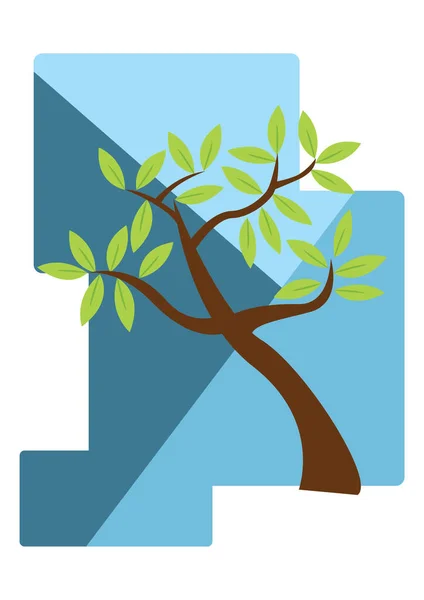 Δέντρο Πράσινα Φύλλα Και Δέντρα — Διανυσματικό Αρχείο