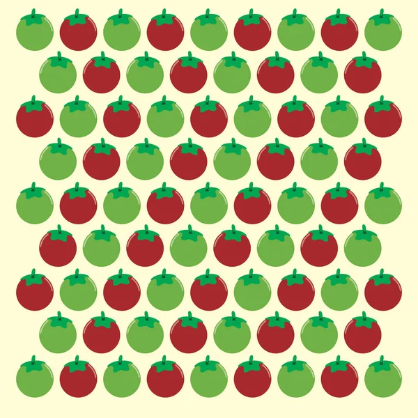 白い背景に赤いリンゴのシームレスなパターン — ストックベクタ