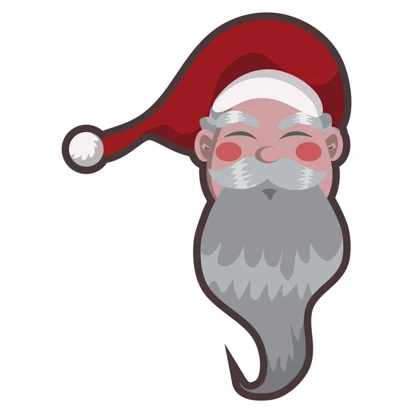 Papai Noel Com Barba Bigode —  Vetores de Stock