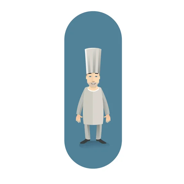 白い背景に孤立した若い料理人のアイコン ベクターイラスト — ストックベクタ