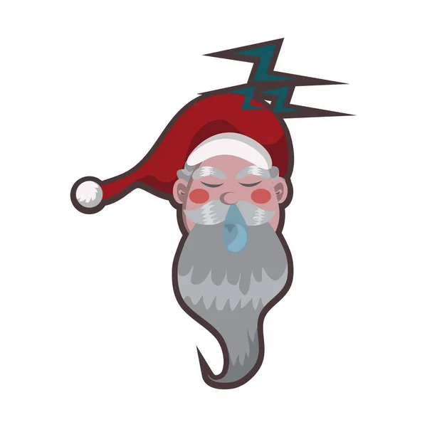 Санта Клаус Бородой Векторной Иллюстрацией Усов — стоковый вектор