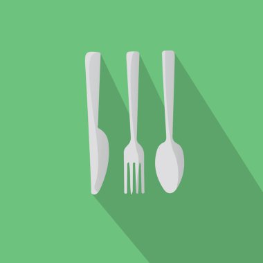 Çatal ve bıçak ikonunun vektör çizimi