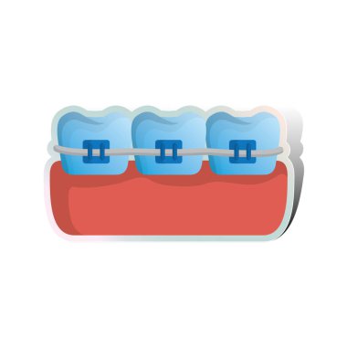 Diş düzlüğü simgesi, vektör illüstrasyonu