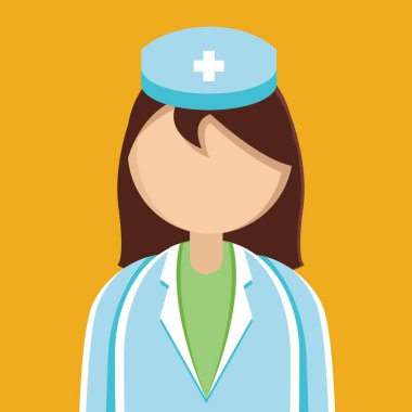 kadın hemşire avatar vektör illüstrasyon grafik tasarımı