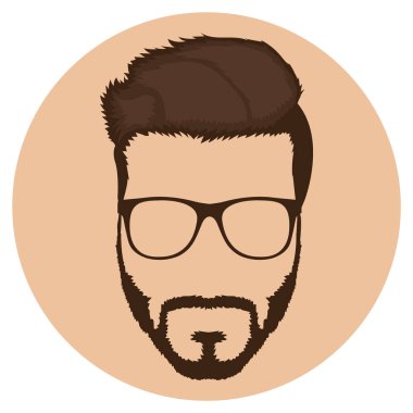 hipster man avatar karakter vektör illüstrasyon tasarımı
