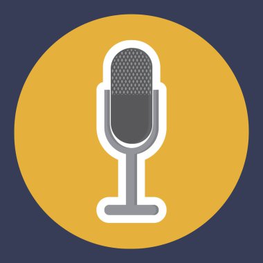 mikrofon vektör simgesi. ses işareti. karaoke sembolü