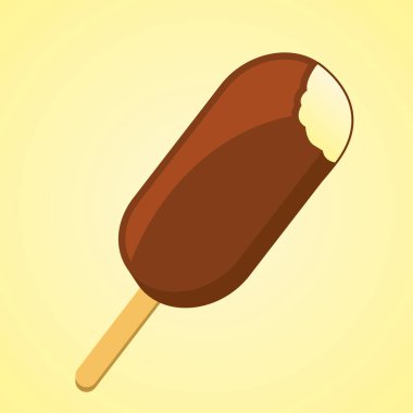 Çizgi film tarzında beyaz arkaplanda izole edilmiş dondurma ikonu. çikolata sembolü vektör illüstrasyonu