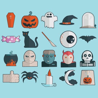 Cadılar Bayramı tasarımı, vektör illüstrasyonu   