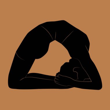 Yoga yapan bir adamın silüeti. vektör illüstrasyonu