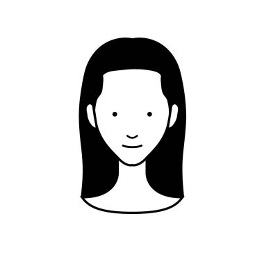 Kadın avatar simgesi vektör illüstrasyon grafik tasarımı